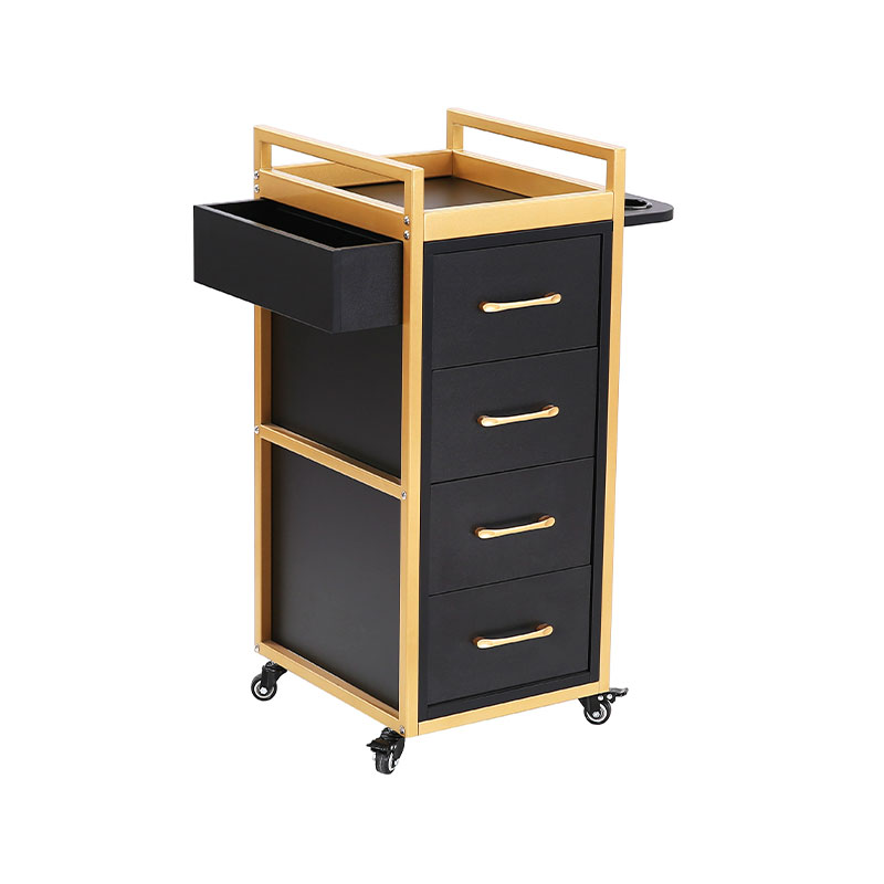 HZ2069BK / HZ2069W Siyah ve altın rengi güzellik salonu market arabası