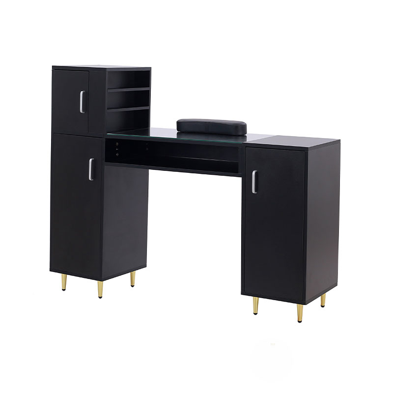 HZ2024BK / HZ2024W Manikür masası cam üst tırnak teknik masası