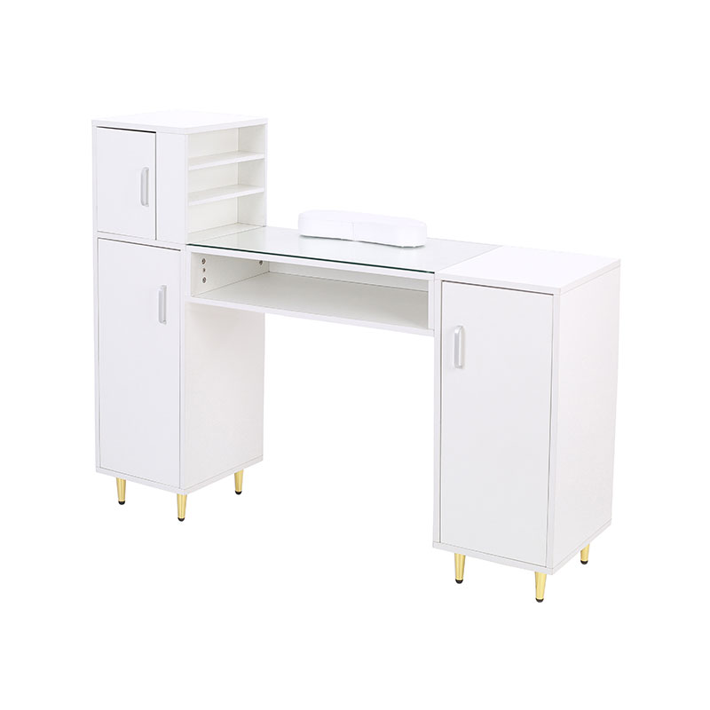 HZ2024BK / HZ2024W Manikür masası cam üst tırnak teknik masası