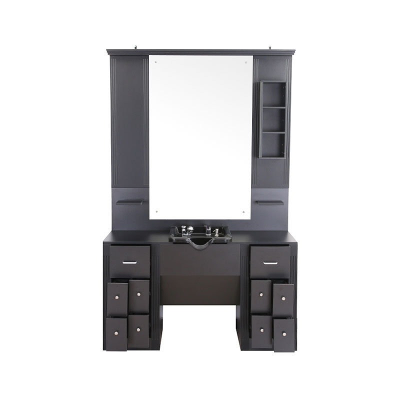 HZ2039 Işık dolaplı siyah büyük makyaj masası