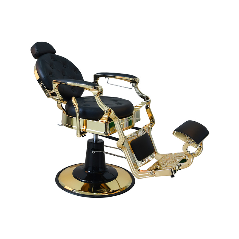 HZ8799AGD Siyah altın kaplama vintage berber koltuğu