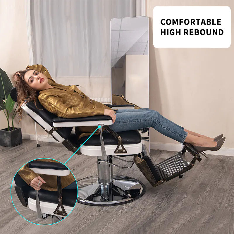 HZ8753BK / HZ8753GR / HZ8753RD Siyah vintage lincoln berber koltuğu