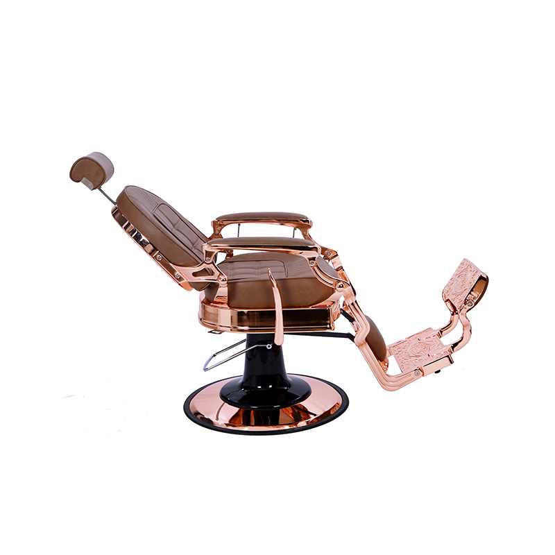 HZ87101BR Kahverengi kareli arkalıklı kuaför özel sandalyesi