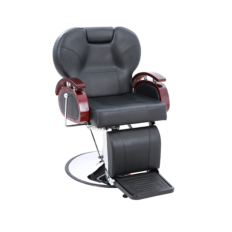 HZ8705B Siyah ahşap küpeşte hidrolik yaslanmış berber koltuğu