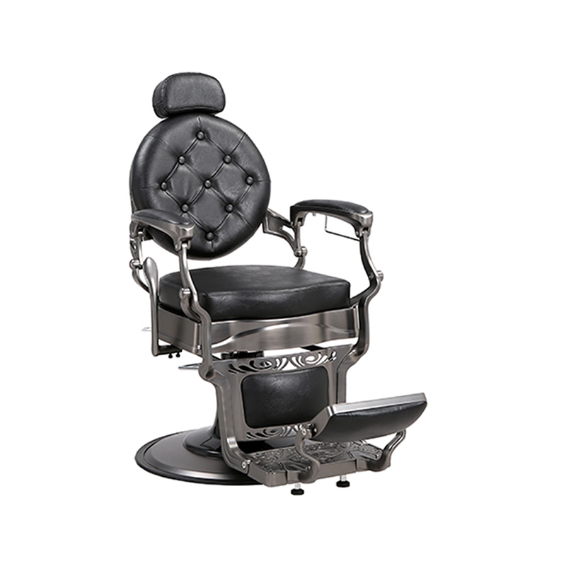HZ8799Q-H Silah gri kare yastık hidrolik retro kuaför koltuğu