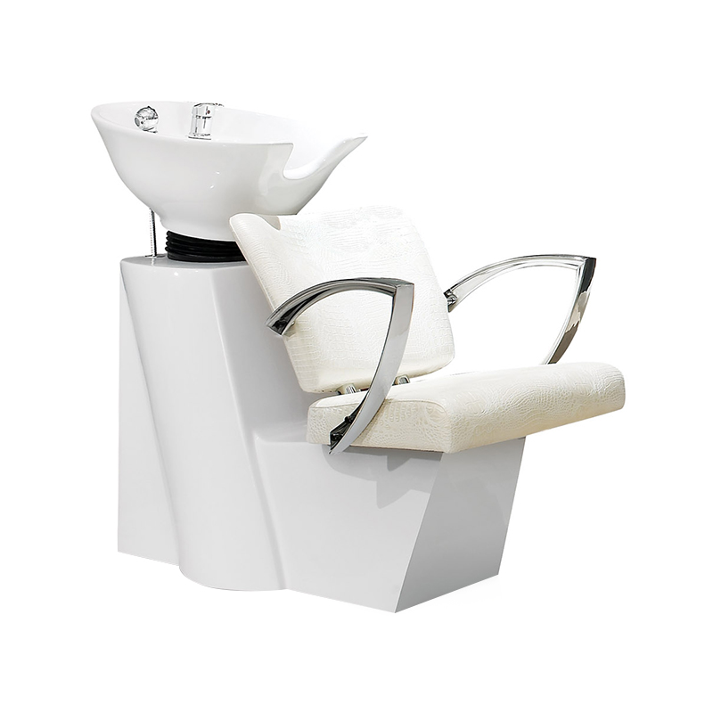 HZ9009 Beyaz saç yıkama lavabosu geri yıkama ünitesi şampuan istasyonu